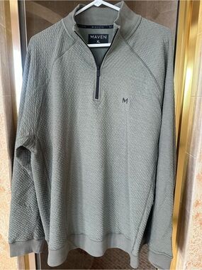 Men’s Olive Lightweight Quarter-Zip Shirt Jacket